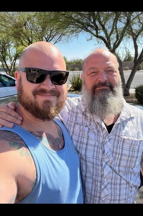 Blake with his father