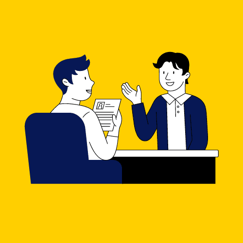 Interview Illustration of job interview conversation