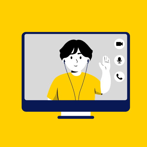 Talk To Recruiter-2 Illustration of virtual meeting with recruiter